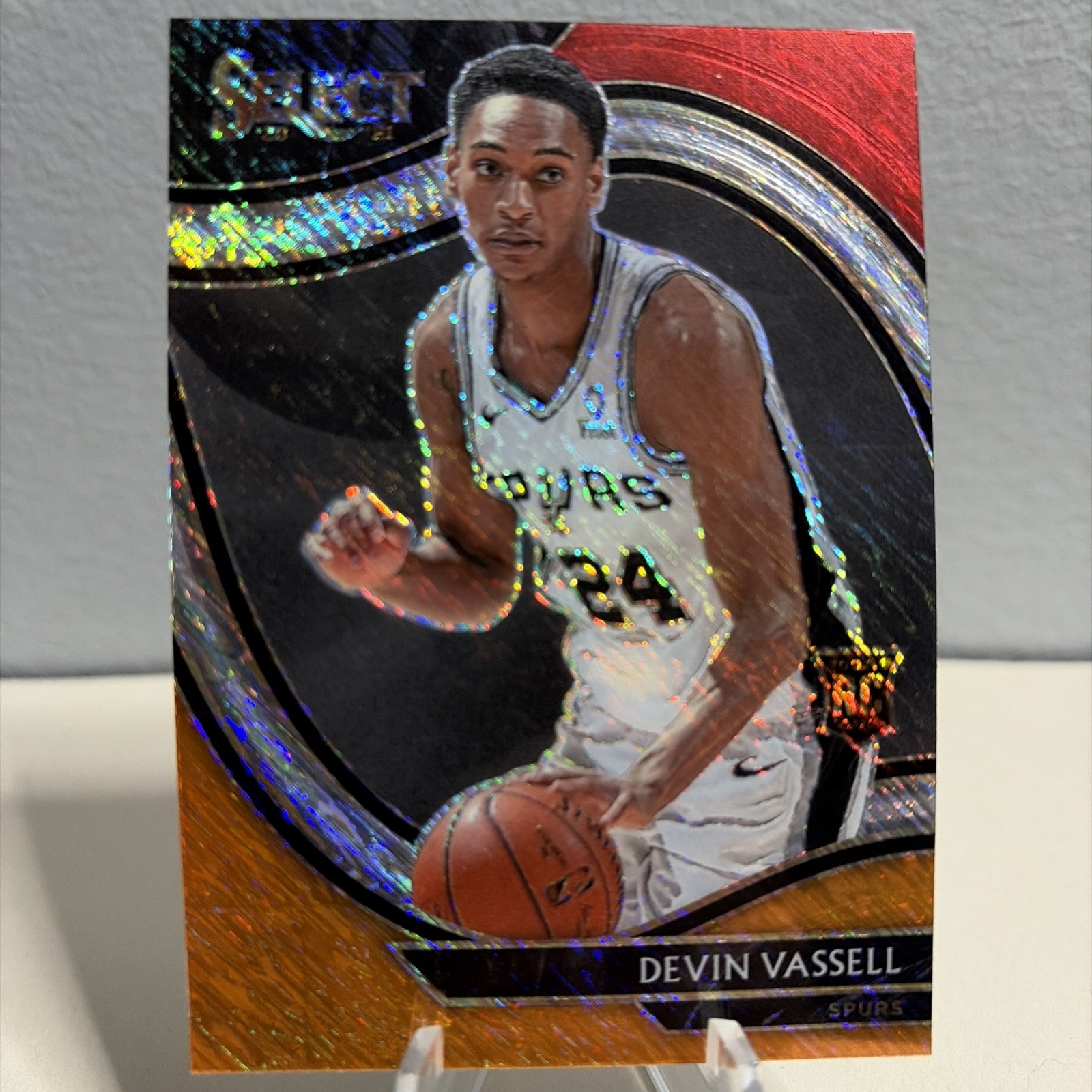 Devin Vassell Rookie Card 2020 Select Courtside RC #290 Red White Orange Shimmer