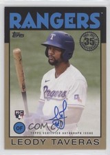 2021 Update 1986 Topps Baseball Gold 21/50 Leody Taveras #86A-LT Auto 2d9