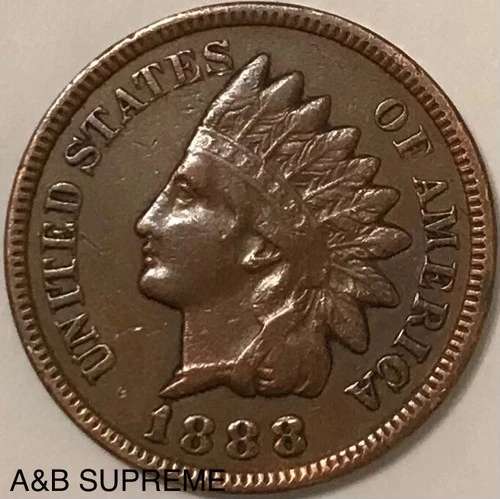 1888 Indian Head Cent Penny VF-XF Very Fine-Extremely Fine From Estate Hoard