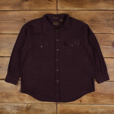 Vintage St Johns Bay Chamois Hemd L Herren Knopf Baumwolle Flanell Grunge Lila