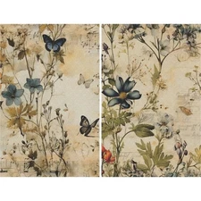 Floral Music #3 | A4 Mulberry Rice Paper | Paper for Decoupage