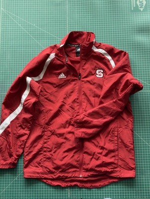 Adidas NC STATE WOLFPACK JACKET Men's S Size Small Red Windbreaker