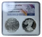 NGC 2020 P & W American Silver Eagle 2 Coin Limited Set MS70 & PF70 Ultra Cameo