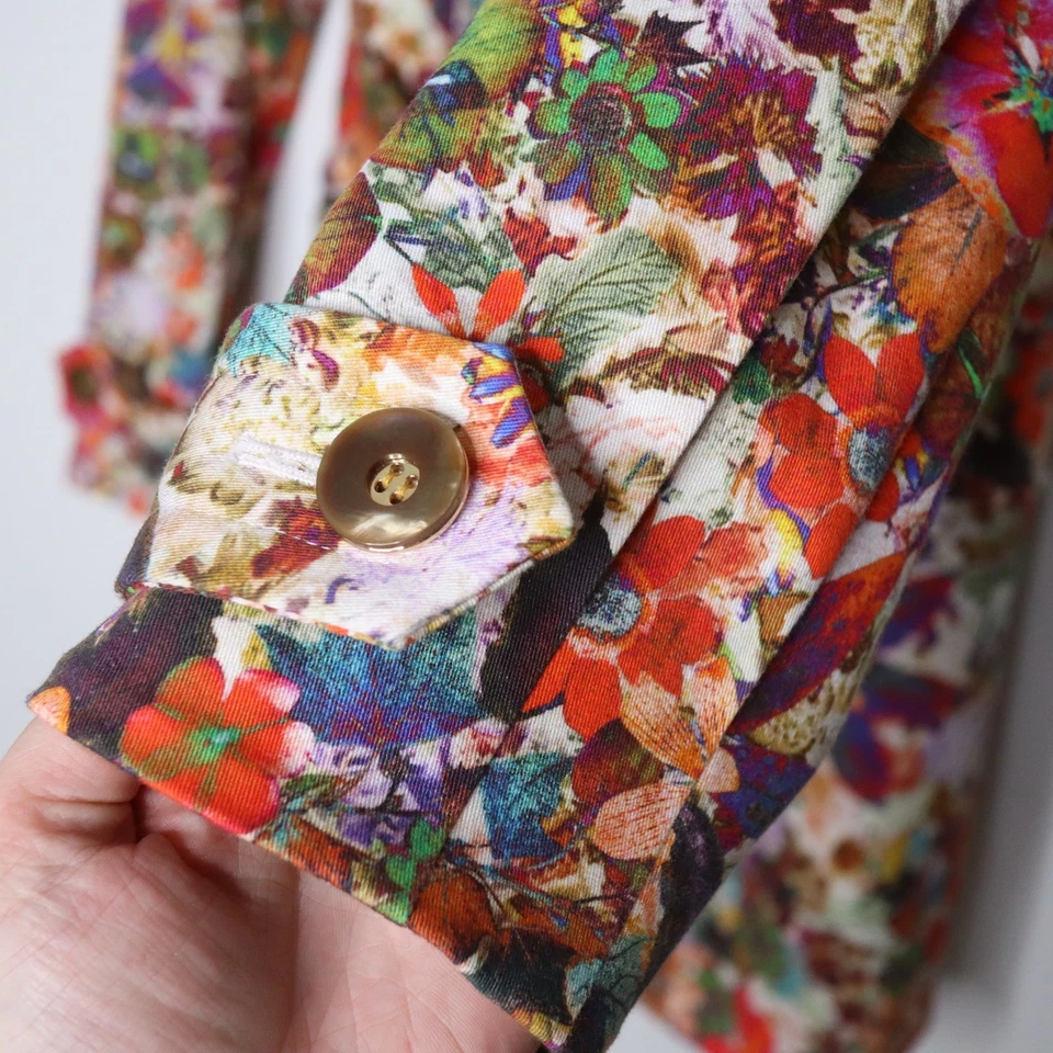 Gabardina ETCETERA Estampado Floral Cinturón Mezcla Algodón Colorido Verano Para Mujer 6 Foto 4 de 4