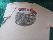 Vintage Big Dogs "Dogs On Hogs" Motorcycle Biker T Shirt Men's XL 1999 White