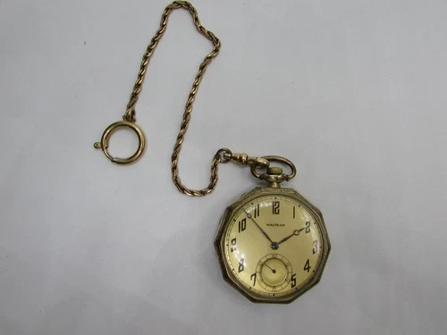 Vintage Open Face WALTHAM 15 Jewels Pocket Watch Serial # 24164970 Gold Filled