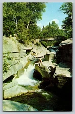 Vintage Upper Falls of the Ammonoosuc River Postcard - White Mountains NH