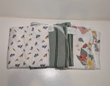 Cloud Island Flannel 100% Cotton Baby Receiving Blankets Lot Of 3 Floral Stripes