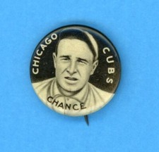 Scarce antique 1910 FRANK CHANCE Chicago Cubs WHITEHEAD & HOAG Baseball  Pin