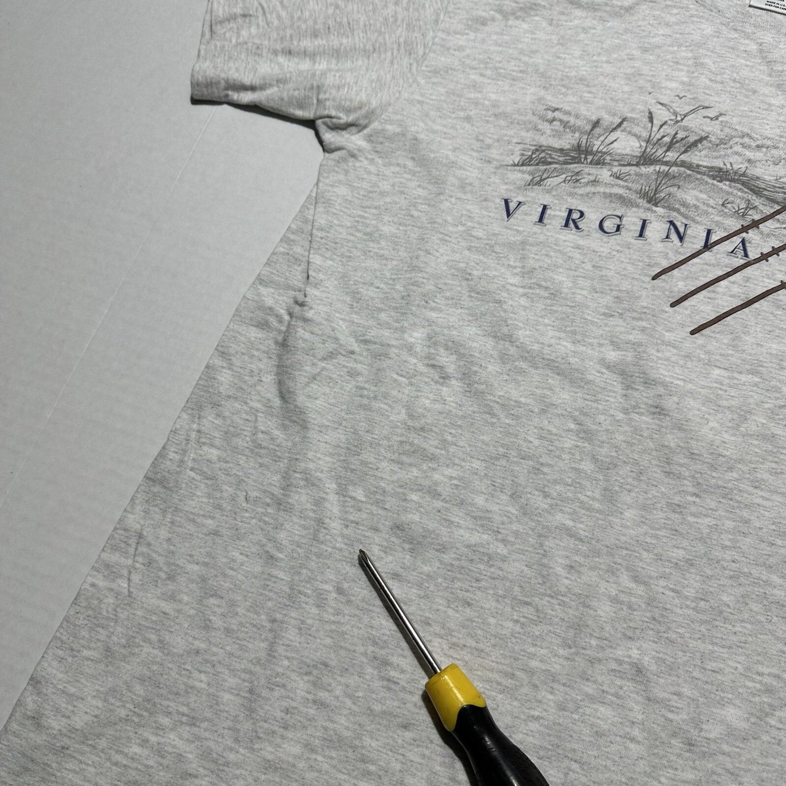 FILA T shirt vintage Virginia Beach da uomo taglia large fatta in USA 3 remi a remi sono logo