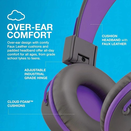 JLab JBuddies Studio Wired Kids Headphones On-Ear, Volume Limiter, School/Travel - Picture 5 of 6