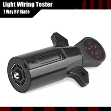 7-Way RV Blade Trailer Light Wiring Circuit Tester Hitch LED Connector Adapter;