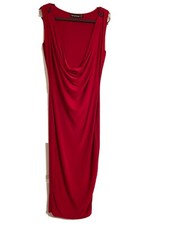 Pretty Little Thing Red Ruched Bodycon Dress Size 8