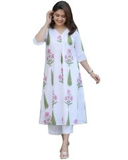 Women's Rayon Viscose A-Line Printed Kurta with Pant