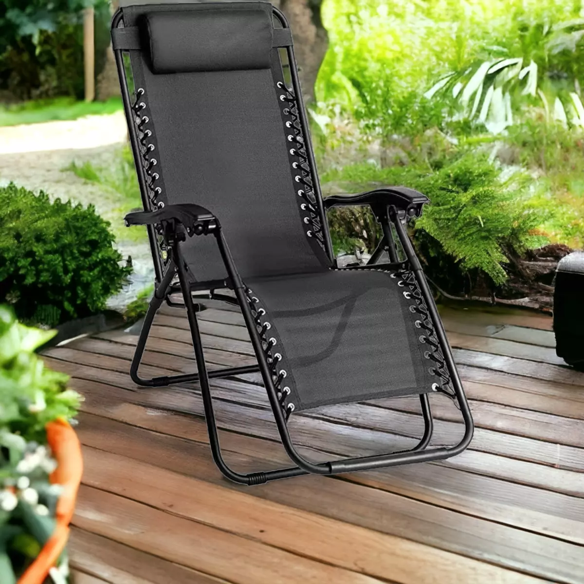 Gravity recliner shop outdoor chair