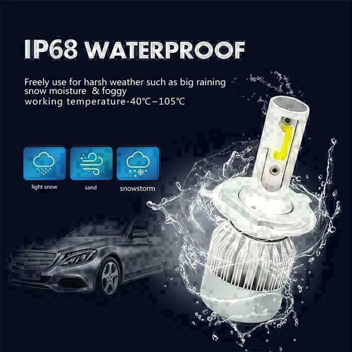 1200W 168000LM H4 HB2 9003 6000K White COB LED Headlight Hi/Lo Power Bulbs Kit - Image 3 of 4