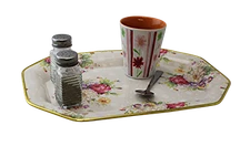 Plastic Serving Tray 14.75”x10” Floral Print, Tea, Coffee, Snack, Lap Tray - New