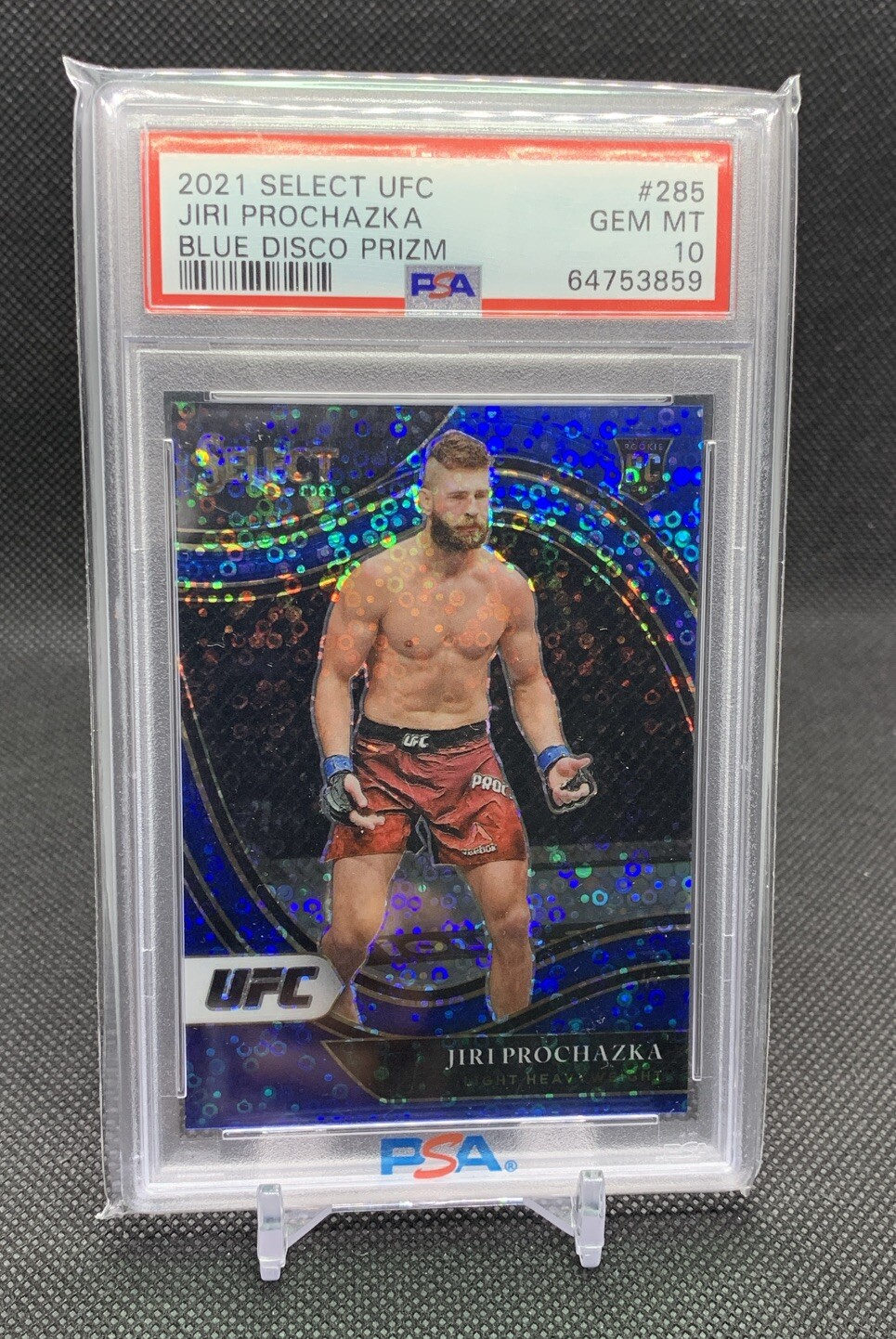 2021 Panini Select UFC Jiri Prochazka RC #285 Octagonside Blue Disco #/99 PSA 10