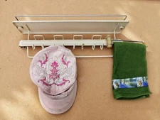 Vintage Wall Rack Mounted Large Rustic Metal Hanger Shelf Kitchen Bathroom Towel