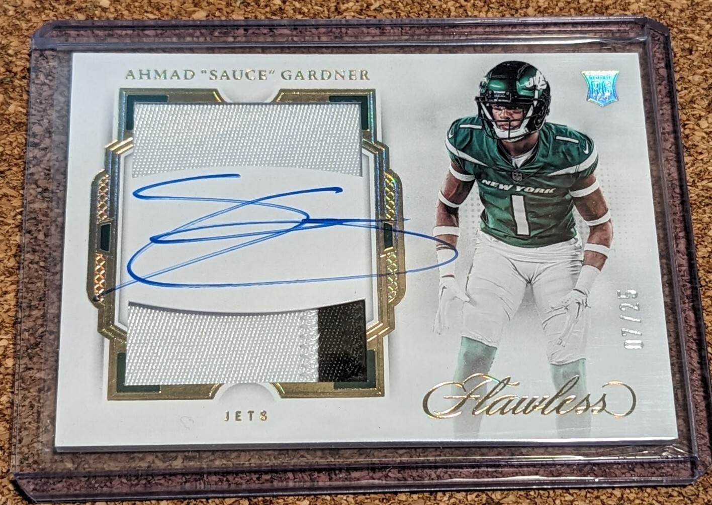 2022 Flawless 🏈 Ahmad "Sauce" Gardner RPA Rookie Patch Auto /25 Jets RC SSP 🔥