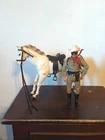Vtg Marx Gabriel The Lone Ranger Action Figure &  SILVER Horse 1973