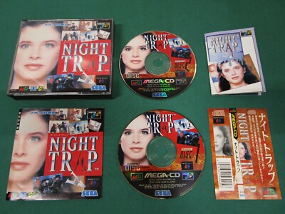 Mega CD -- Night Trap -- spine card & leaflet. Sega Genesis. JAPAN