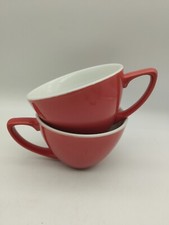 2 x Churchill England Red Cup 11cm Across, 7cm Tall VGC Vintage