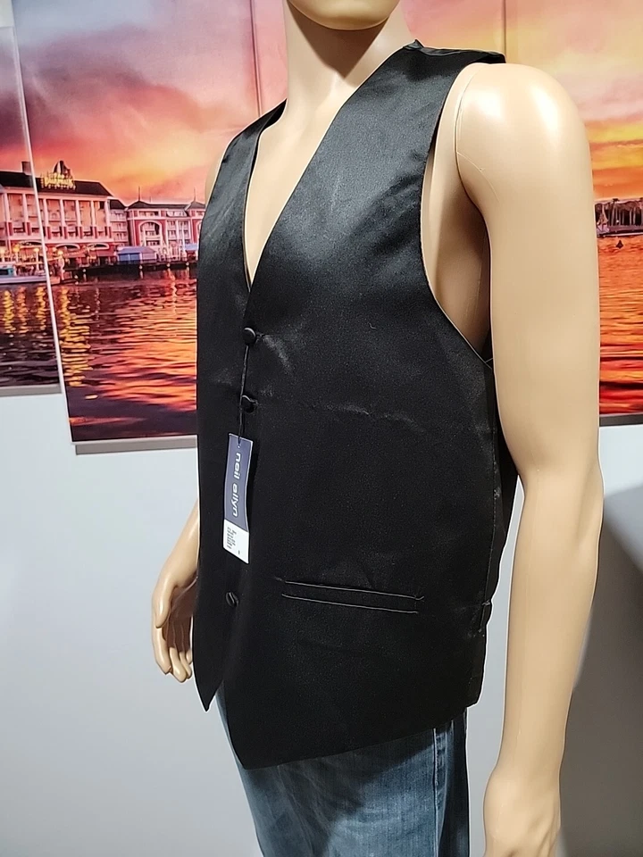 new-MEN'S NEIL ALLYN  PAISLEY PRINT POLYESTER 5 BUTTON Size M TUXEDO VEST NWT #C - Image 4 of 4