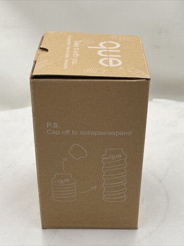 QUE Travel 20 OZ. Collapsible Silicone Water Bottle New in Box Yellow - 第 5/7 張圖片