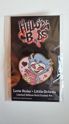 Helluva Boss Lovie Stolas + Little Octavia Limited Edition Gold Emaille Pin NM