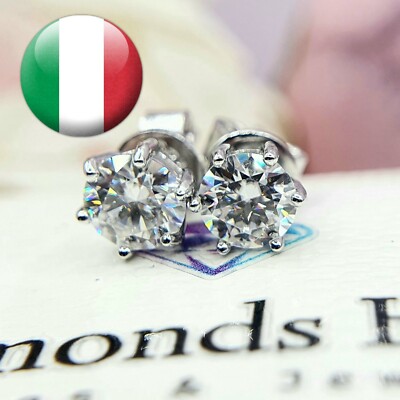 Boucles D'oreilles Diamant Moissanite 0.5 Ct - Argent 925 - Certifié GRA - Neuf Avec étiquettes
