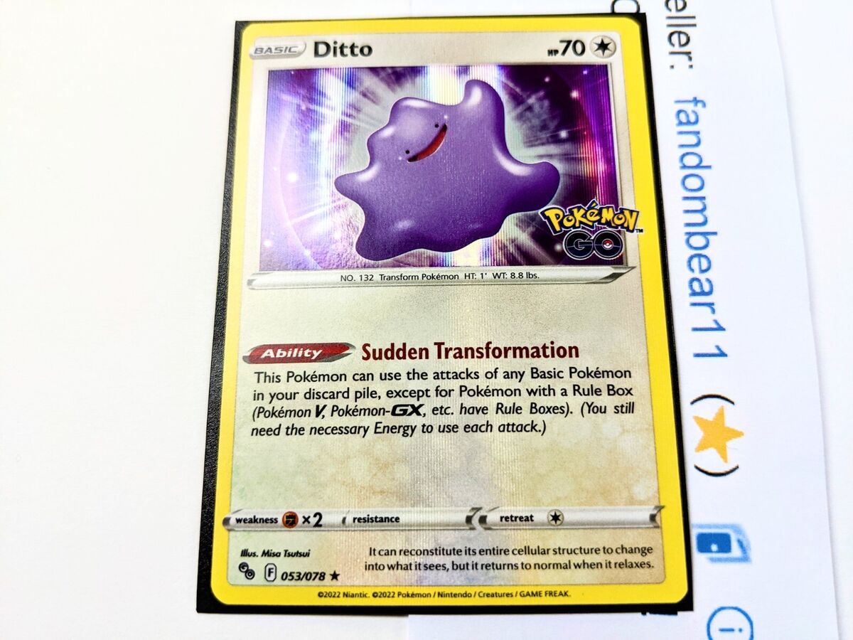 Ditto HOLO card 053/078 Sword & Shield Pokemon Go 2022 TCG Peel