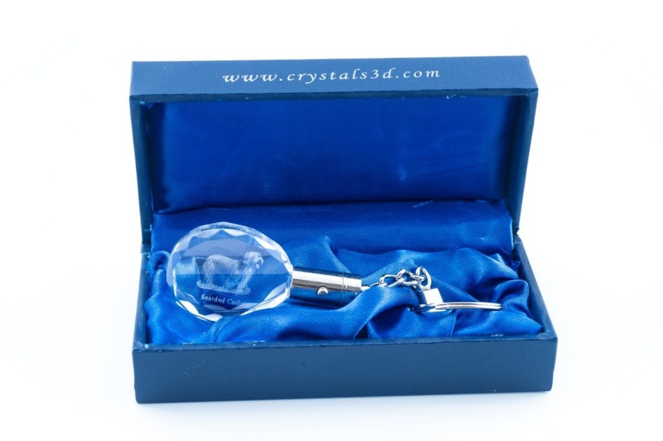 Bearded Collie, Dog Crystal Round Keychain, Crystal Animals DE | eBay ...