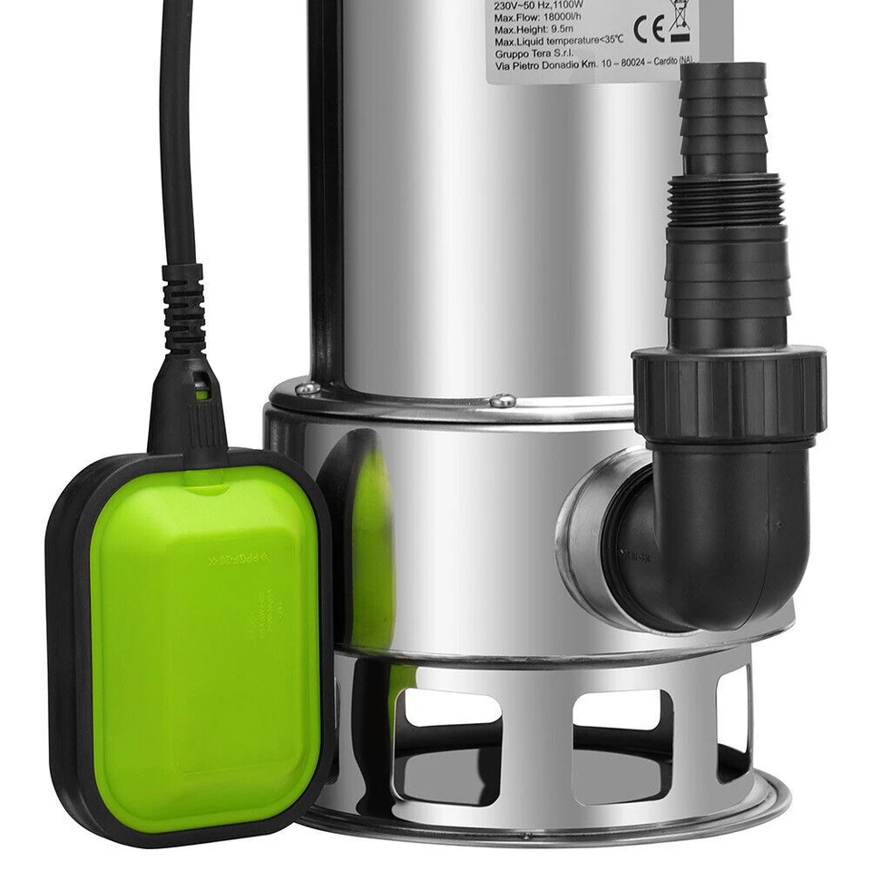 Pompa Immersione Sommersa Elettropompa Acque Scure Sporche 1100 W Profondita' 7M - Immagine 3 di 4