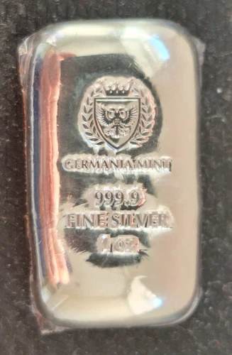 1 Germania Mint 1oz .9999 PURE Silver Bullion Cast Bar Mint Sealed Hologram