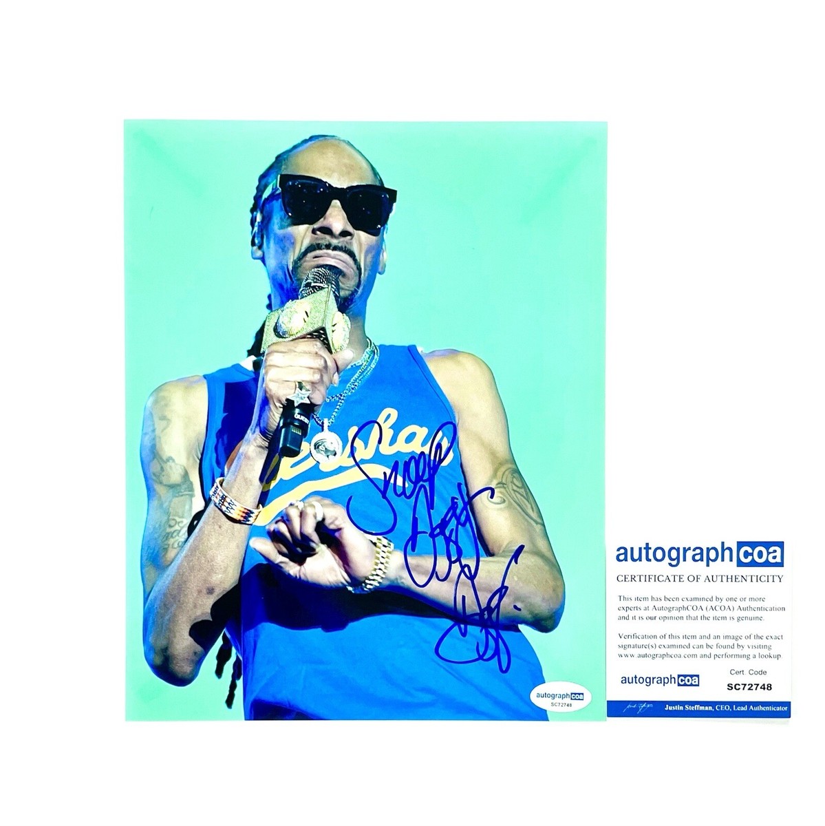 直筆サイン　SNOOP DOGG Snoop Dogg Authentic Autographed Hand Signed 8x10 Photo Rap Hip