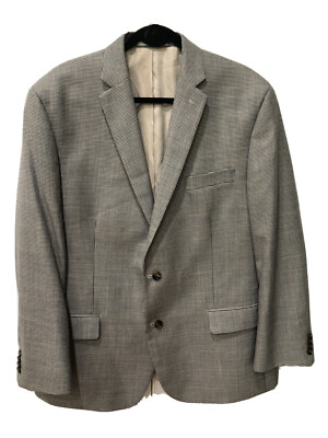 Michael Kors Green Brown Taupe ToothCheck Tweed Jacket Blazer Coat Men  Size-46R