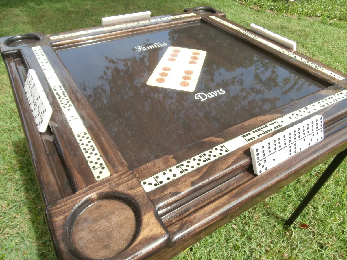 Domino Tables by Art with Wood Ornamental Domino Inlay Kona