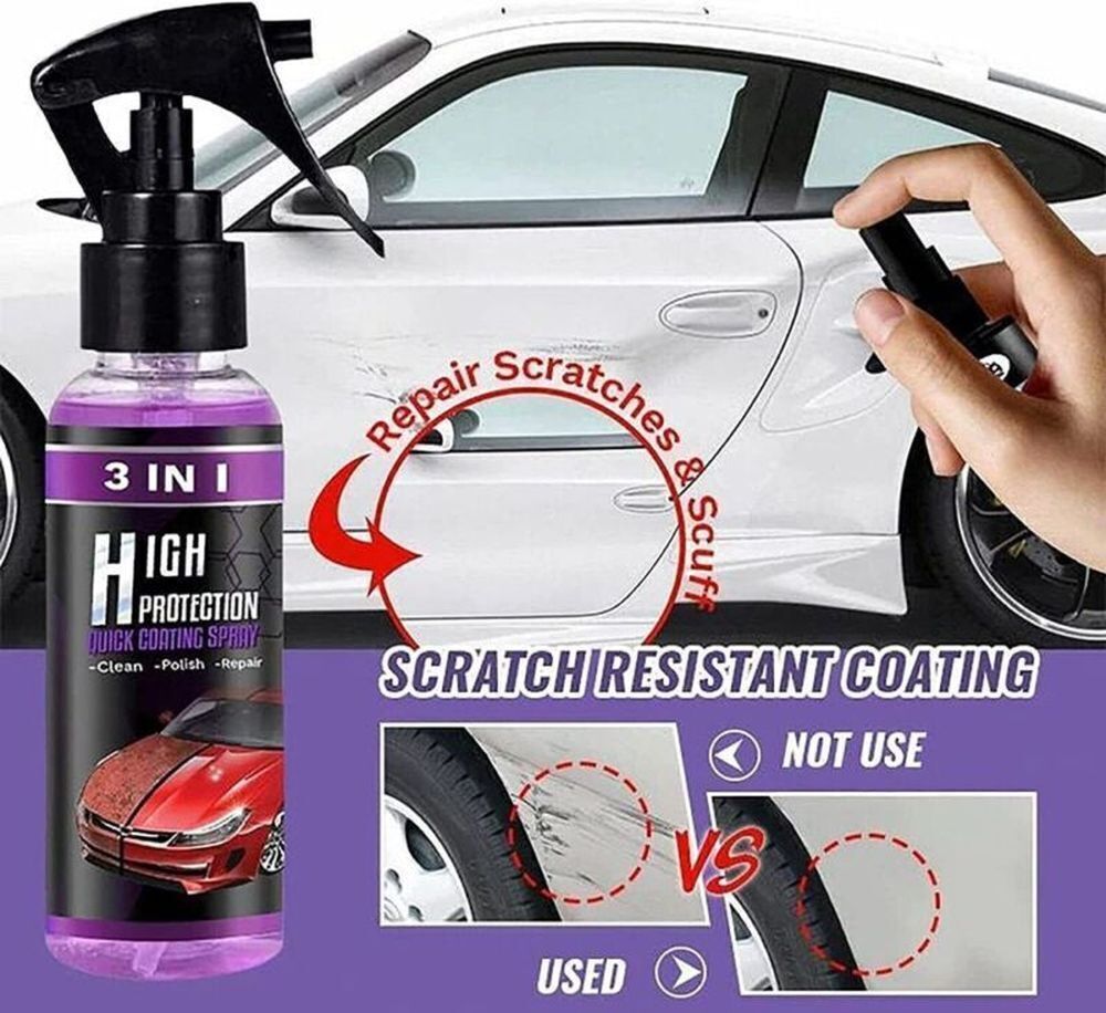 3X 3 in 1 Ceramic Quick Car Wax Gloss Coating Spray High Protection