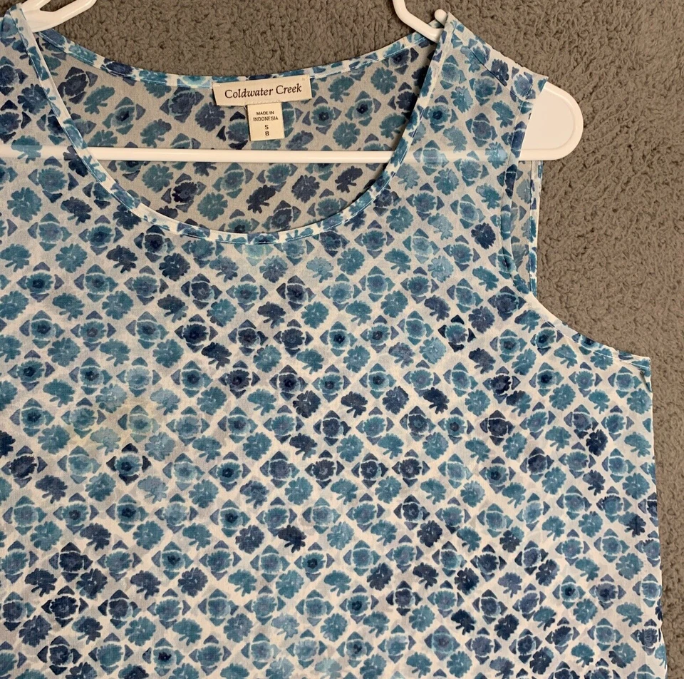 Blusa pulôver Coldwater Creek feminina pequena sem mangas poliéster - Imagem 3 de 4