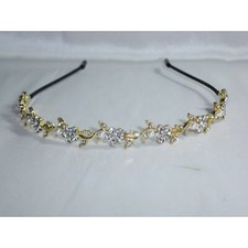 Gold rhinestone headband tiara wedding tiara,flower girl party first communion