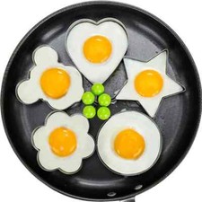 5x Spiegeleiform Edelstahl Spiegeleier Ring Anti Haft Eier Form Ei Pfannenring
