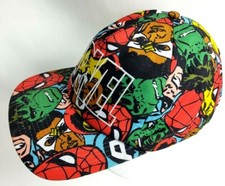 MARVEL Avengers Super Hero Snapback Flat Bill Cap    Very Good Condition 