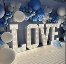 4FT White Love Letters Available For HIRE ONLY, Weddings, Parties, Light up