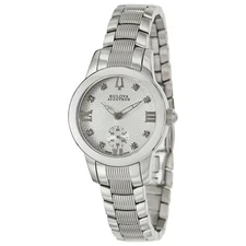 Accutron by Bulova 63P01 Masella Diamond Silver Tone Band Women's Watch NEW