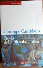 Storia della Filosofia antica Giuseppe Cambiano 2019 Editori Laterza GLF