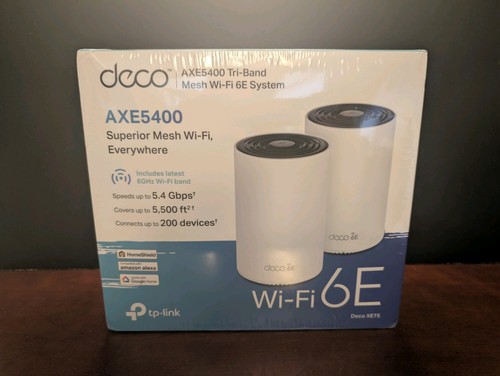 TP-LINK Deco XE75 AXE5400 Wi-Fi 6E Router Mesh System - White (2-Pack)