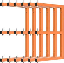 6 Pack Lumber Rack Wall-Mounted Lumber Storage Rack with 9-Level System, 1980 LB