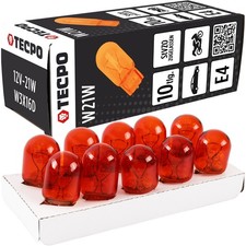 10x TECPO WY21W 12V 21W BLINKERBIRNEN ORANGE WX3X16D BLINKERLAMPEN GLASSOCKEL