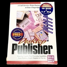 Cosmi Desktop Publisher Print Factory CD Rom & 3.5" Disks for Windows 3.1 or 95